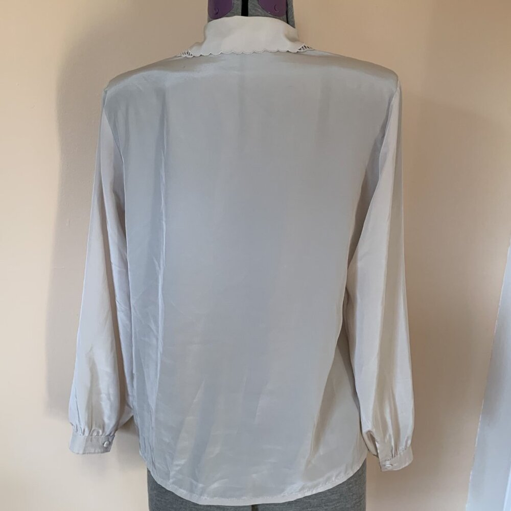 VTG Women’s Blouse Sz L Embroidered Cut Out Leaf Pop‎ Out Cottage Granny Core - Picture 3 of 8
